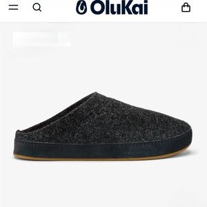 OluKai Men’s Charcoal Wool Slip-On Mule Size 13 Brand New! Hamani Hulu Slipper